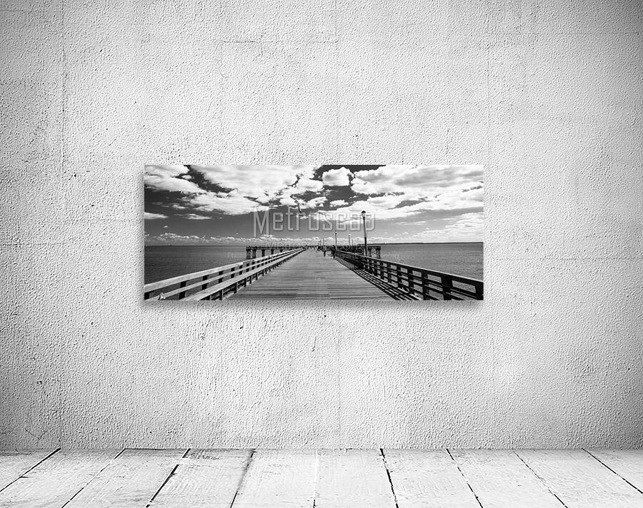 coney island pier panoramic 362 Gull 13k by Black And White Wall Art