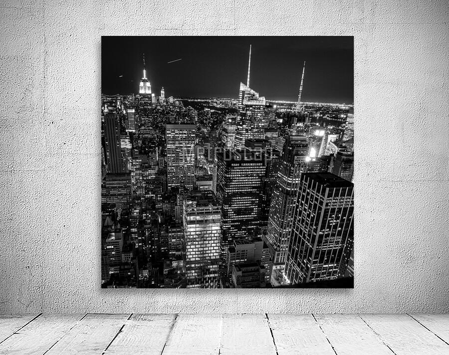 midtown from rockafeller center at night  square Wall Preview