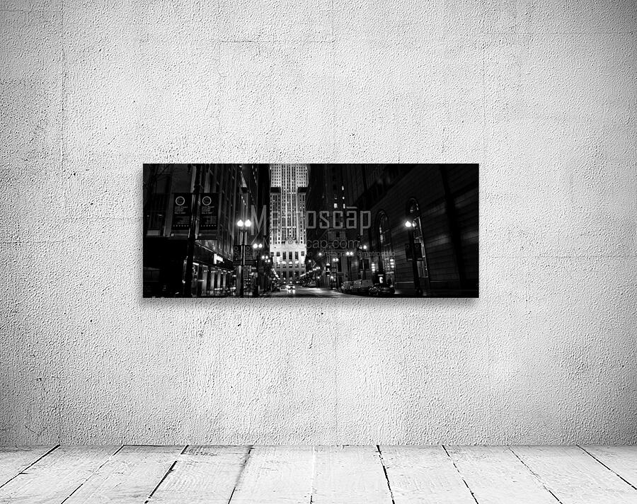 chicago board of trade building at night  panoram Wall Preview