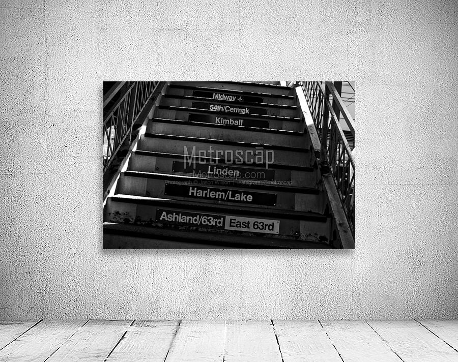 chicago L train stairs  horizontal 66 Kimball 13k Wall Preview