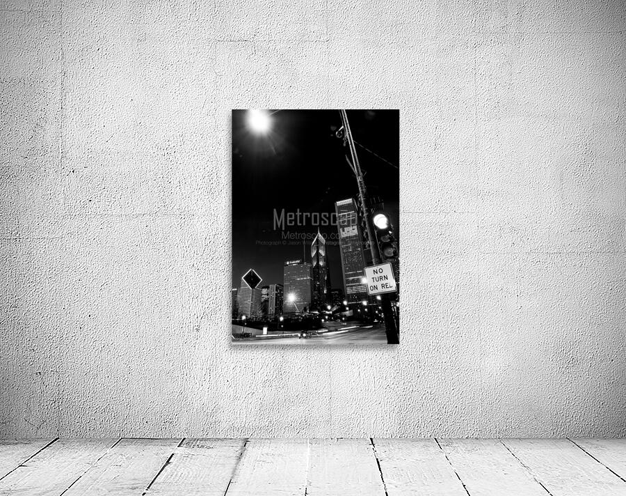 chicago skyline at night from columbus drive  ver Wall Preview