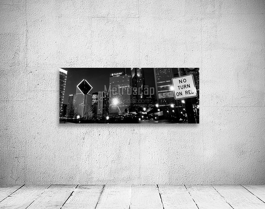chicago skyline at night from columbus drive  pan Wall Preview