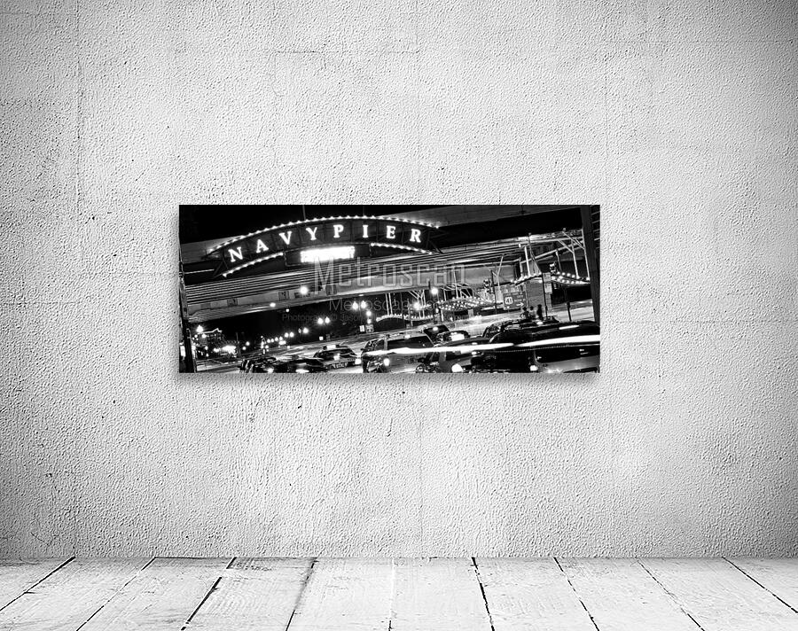 navy pier sign at night  panoramic 76 Pier 13k.jp Wall Preview