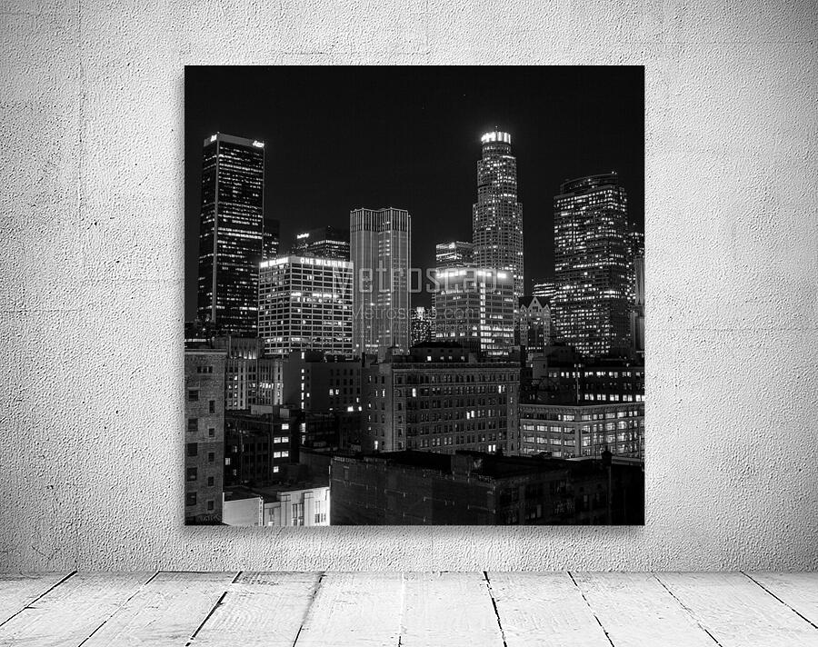 downtown LA city skyline at night  square 2602 On Wall Preview