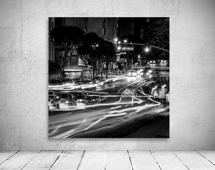 rush hour traffic on wilshire boulevard  square 2 Wall Preview