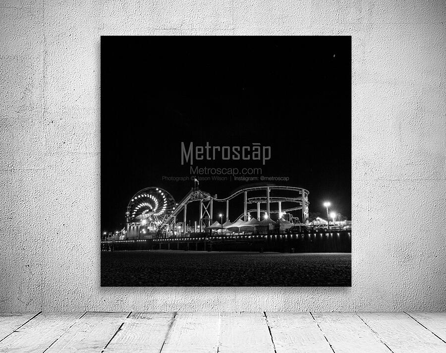 santa monica pier at night  square 2756 Spiral 13 Wall Preview