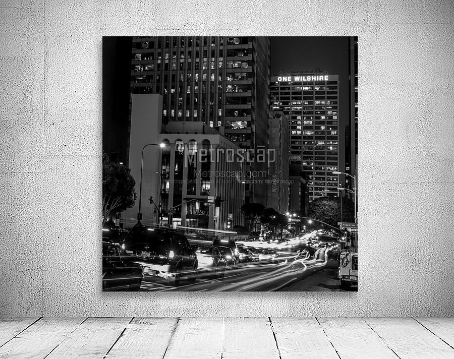 wilshire boulevard and figueroa at night  square Wall Preview