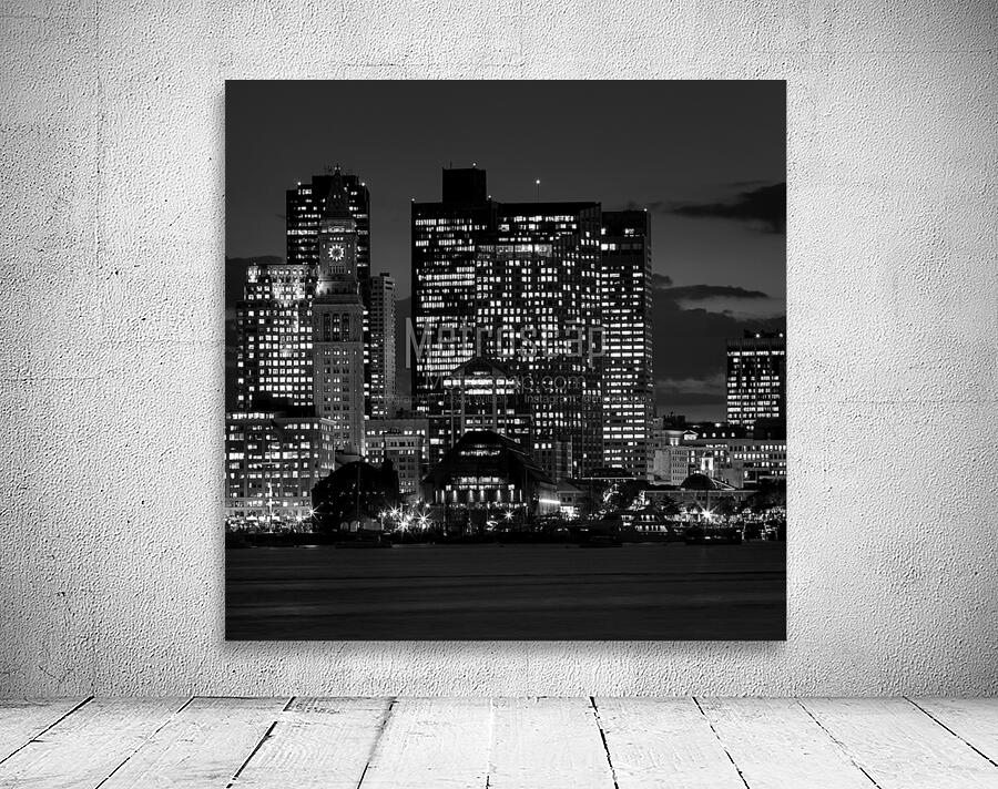 long wharf night from east boston piers  square 3 Wall Preview