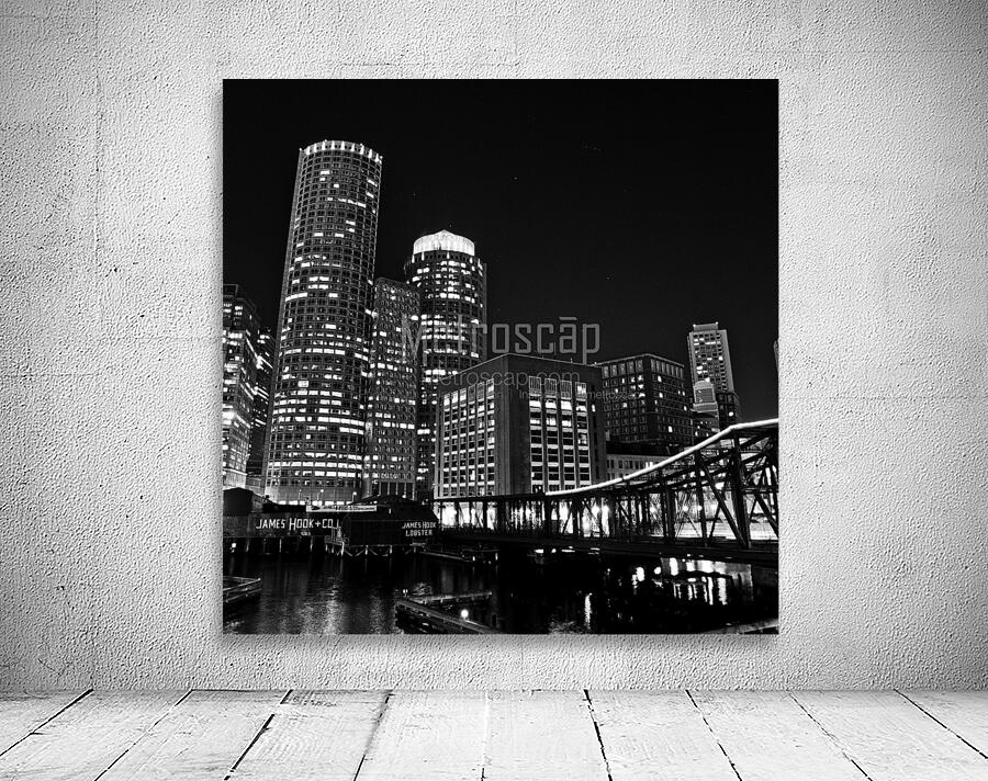 downtown boston skyline at night  square 4501 Hoo Wall Preview