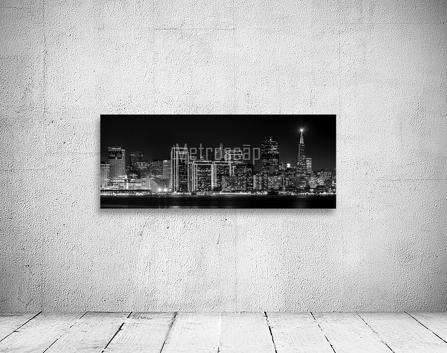 downtown san francisco skyline at night  panorami Wall Preview