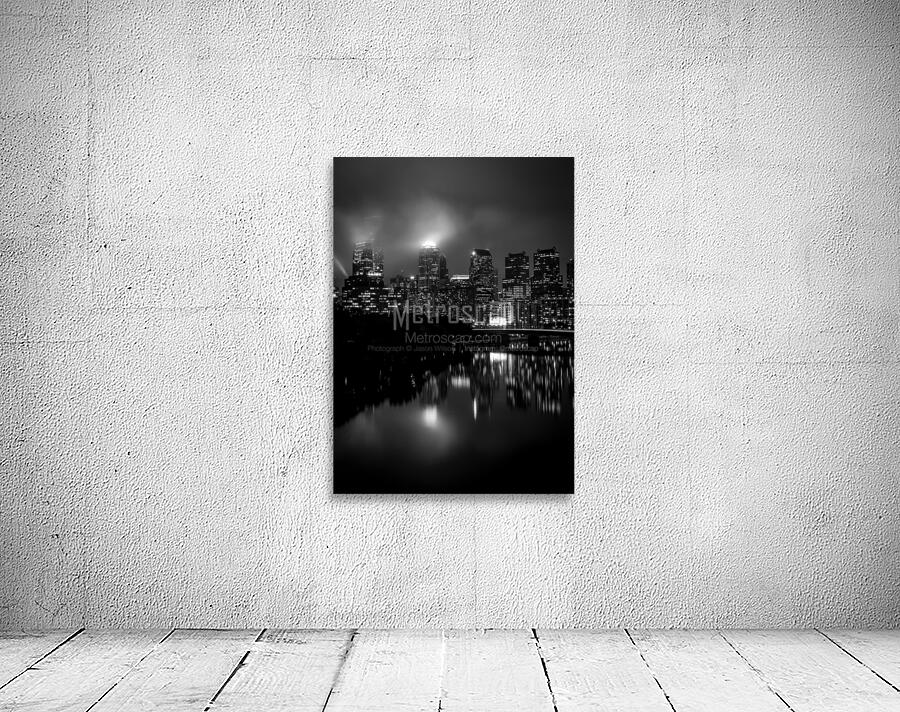 philly city skyline at night foggy  vertical 2259 Wall Preview