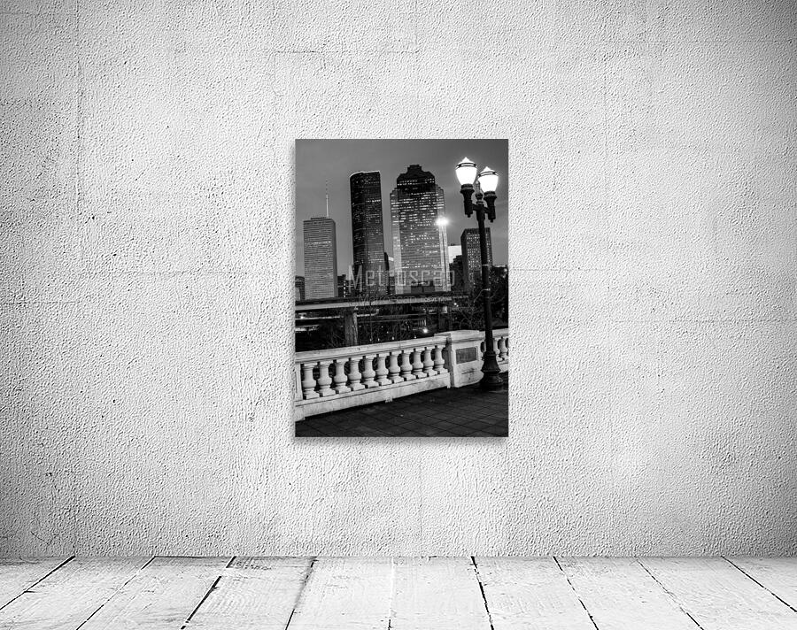 houston skyline at night sabine bridge  vertical Wall Preview