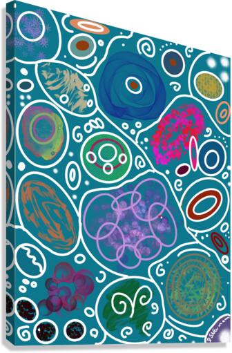Circle Overload In Forest Green Canvas Print