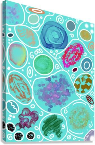 Circle Overload In Turquoise Canvas Print