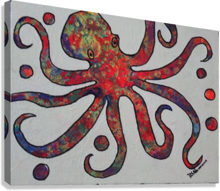 Whimsical Juggling Octopus  Canvas Print