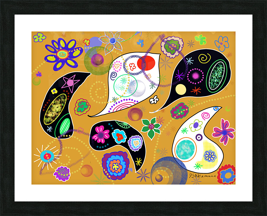 Paisley  Orange Picture Frame print