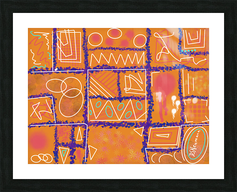 Divide  Conquer Orange Picture Frame print