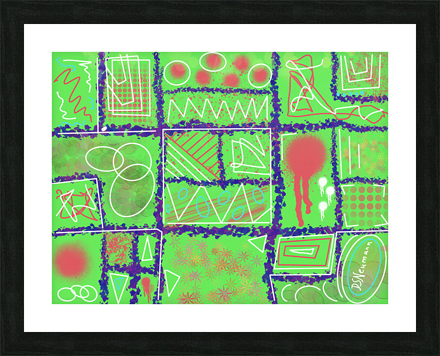 Divide  Conquer Green Picture Frame print