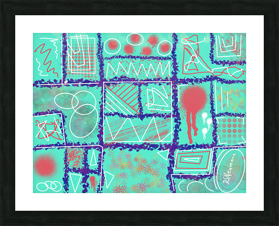 Divide  Conquer Turquoise Picture Frame print