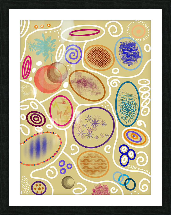 Abstract Circles In Ocre Picture Frame print