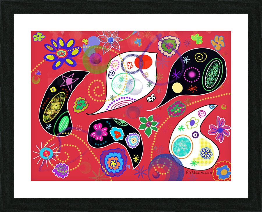 Paisley  Red Picture Frame print