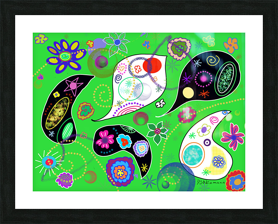 Paisley Lime Picture Frame print