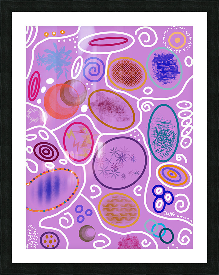 Abstract Circles In Violet Picture Frame print