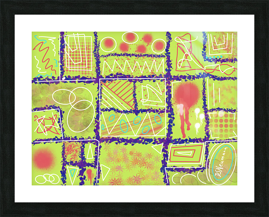 Divide  Conquer Yellow Picture Frame print