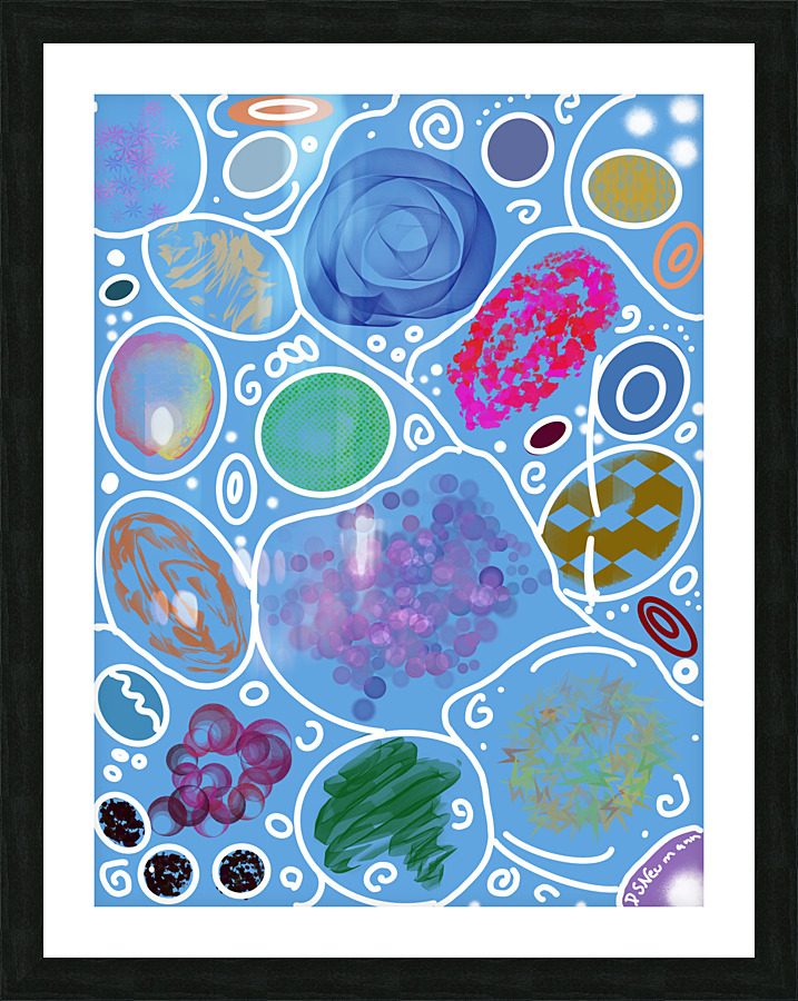 Circle Overload In Blue Picture Frame print