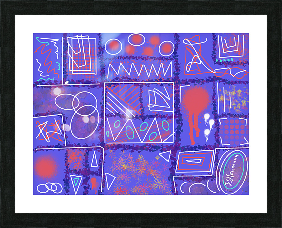 Divide &  Conquer Blue Purple Picture Frame print