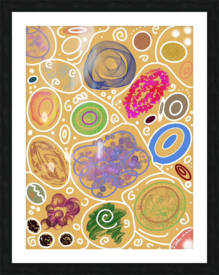 Circle Overload In Gold Picture Frame print
