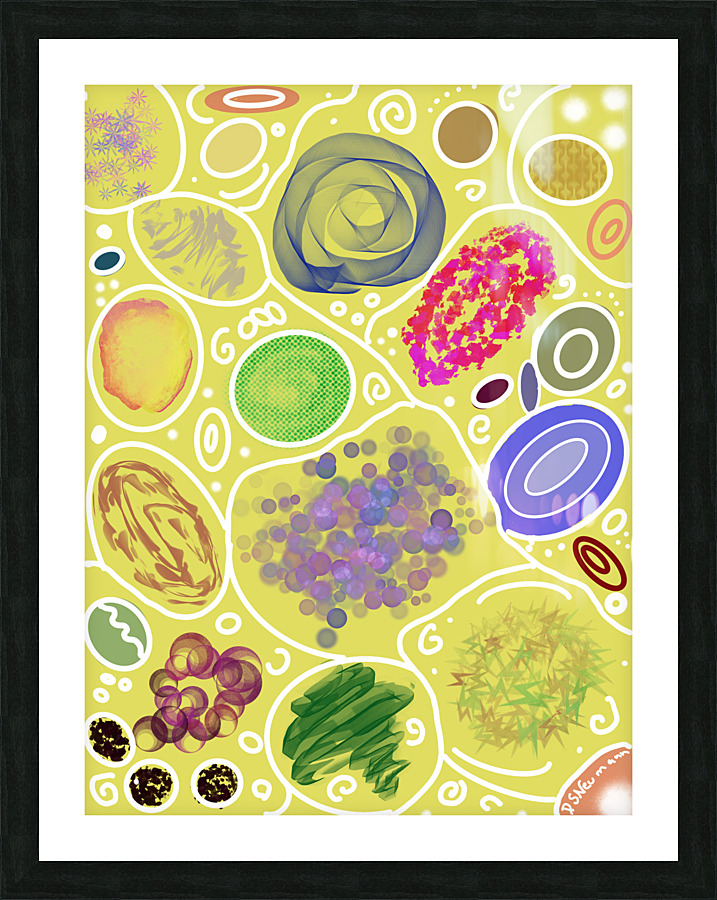 Circle Overload In Yellow Picture Frame print