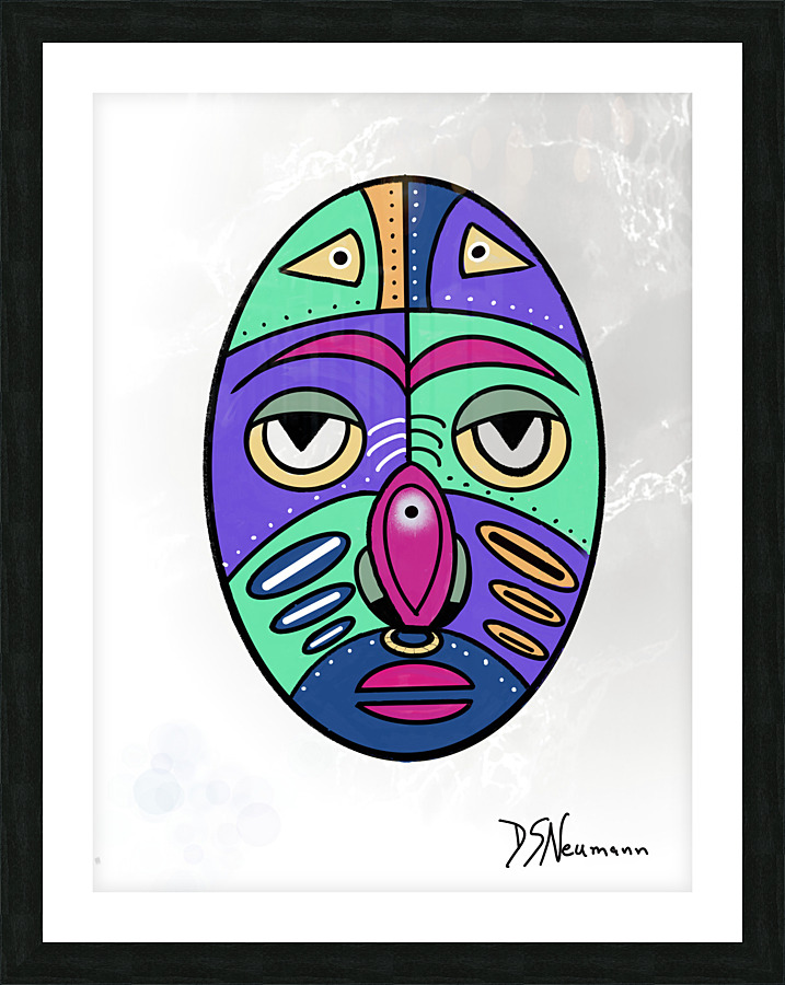 Simple Mask.on marble background Picture Frame print