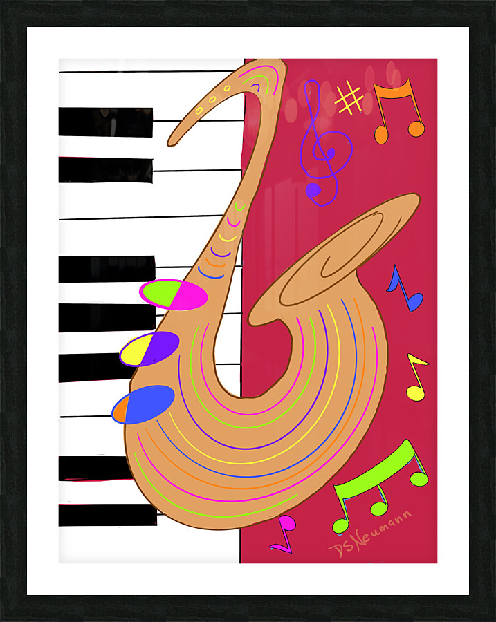 Sax  Piano Picture Frame print
