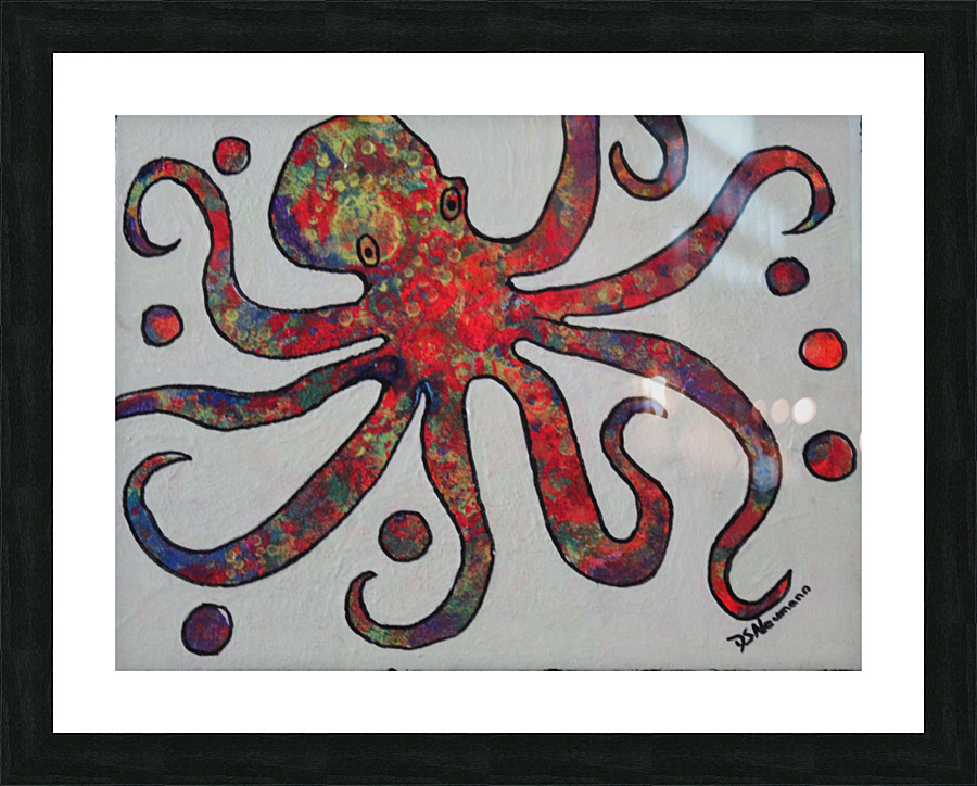 Whimsical Juggling Octopus  Picture Frame print
