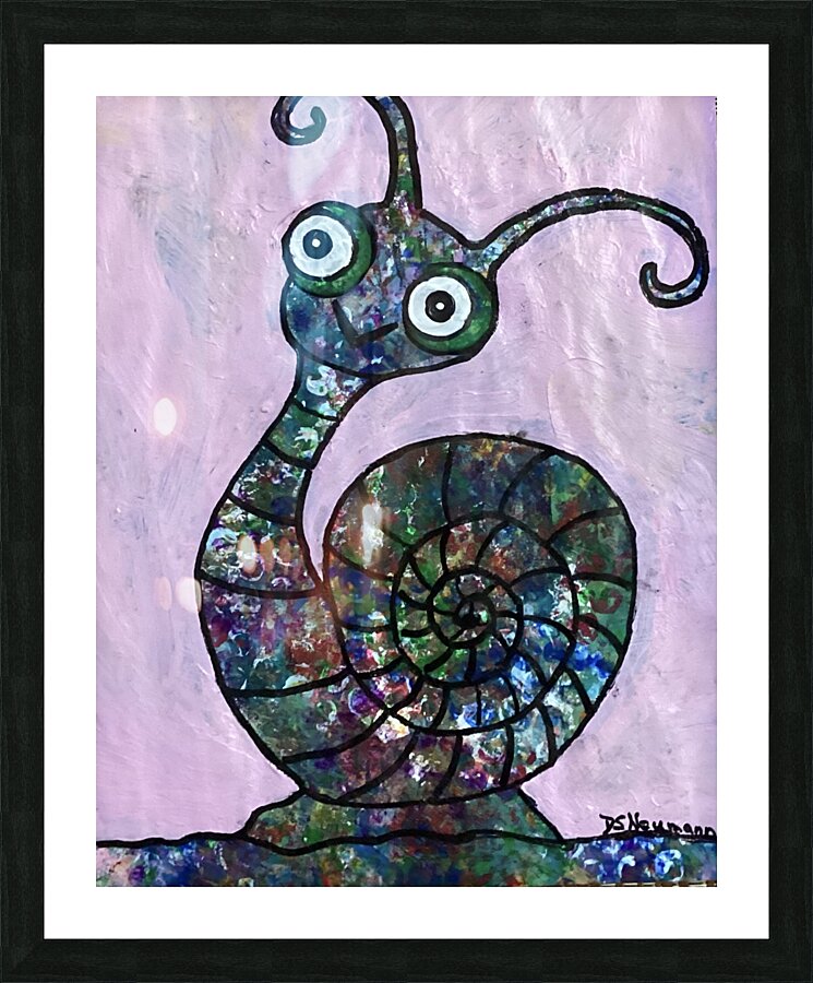 Whimsical Snail Picture Frame print