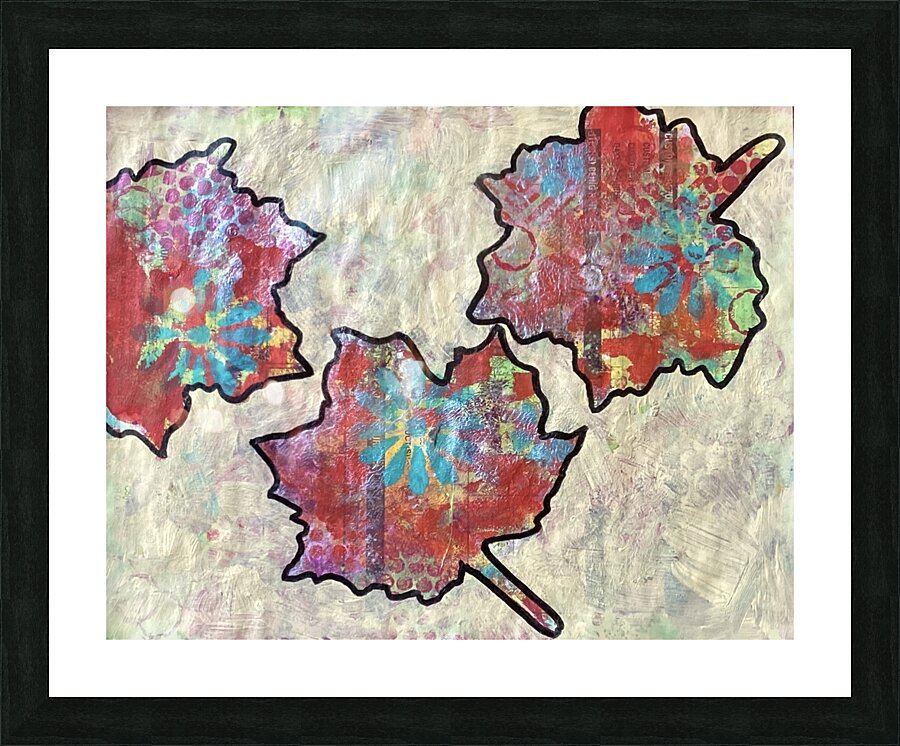 3 Maple Leaves Picture Frame print