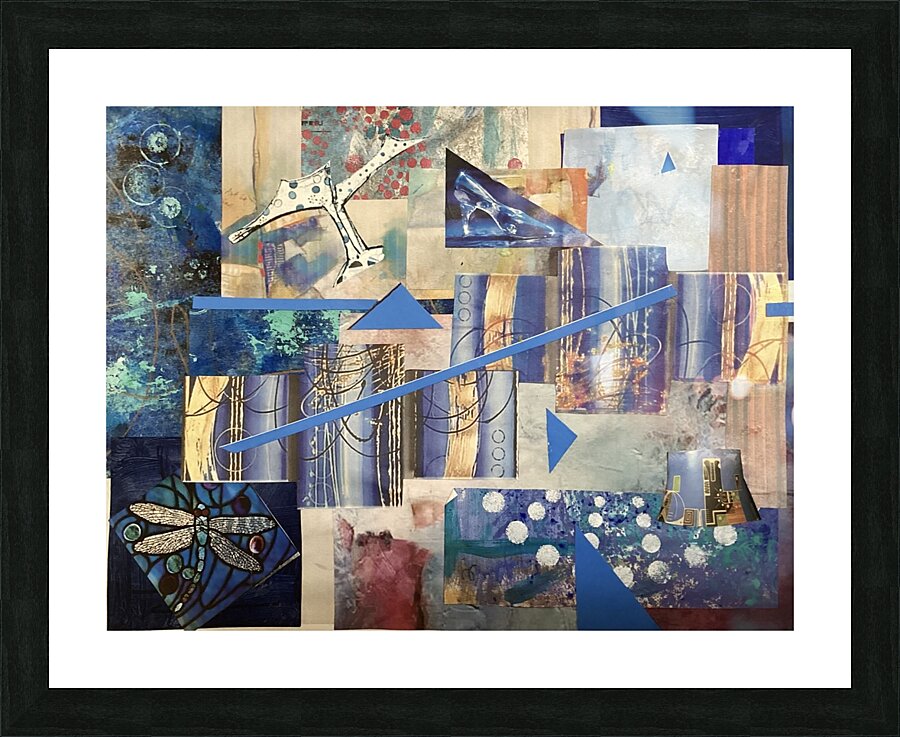 Blue Collage Picture Frame print