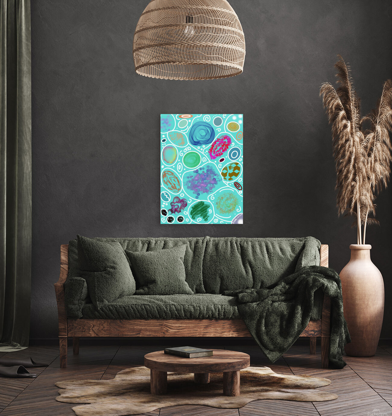 Circle Overload In Turquoise Reproduction