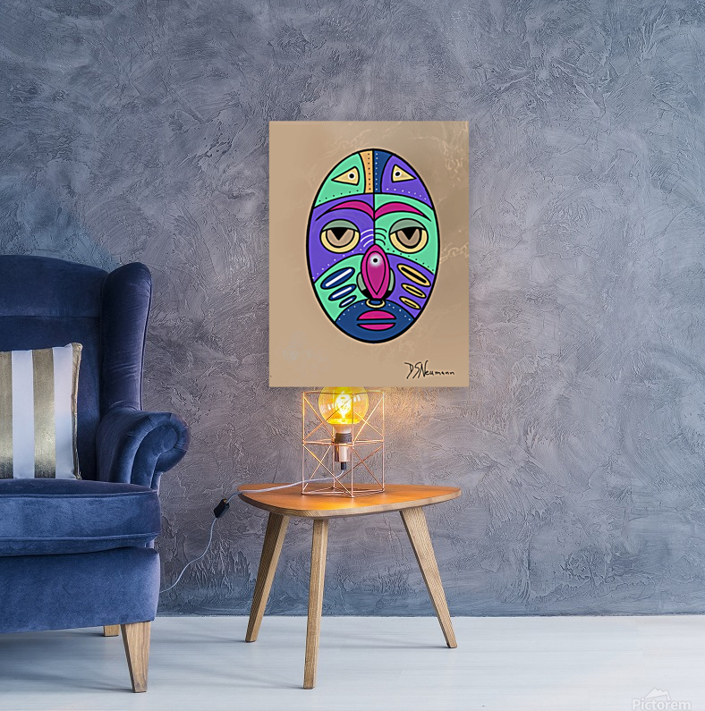 Simple Mask On Coffe Colored Background Reproduction