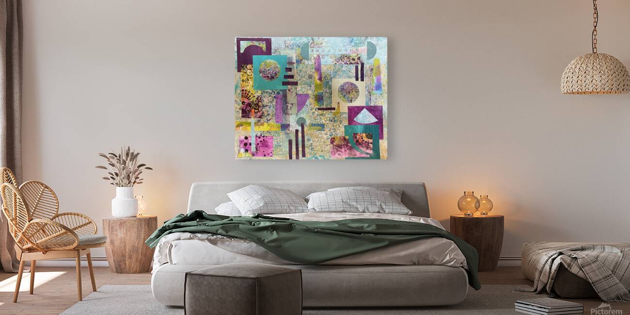 Turquoise Collage Reproduction