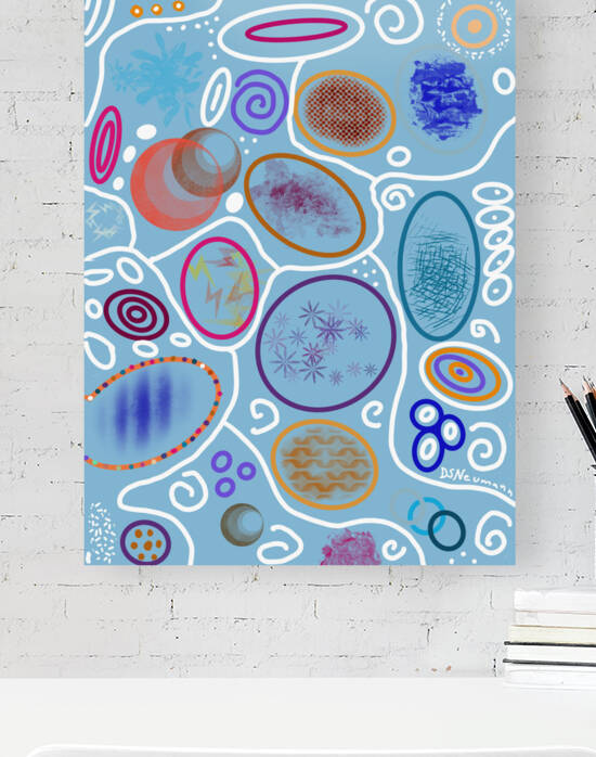 Abstract Circles In Blue by Dorothea Neumann