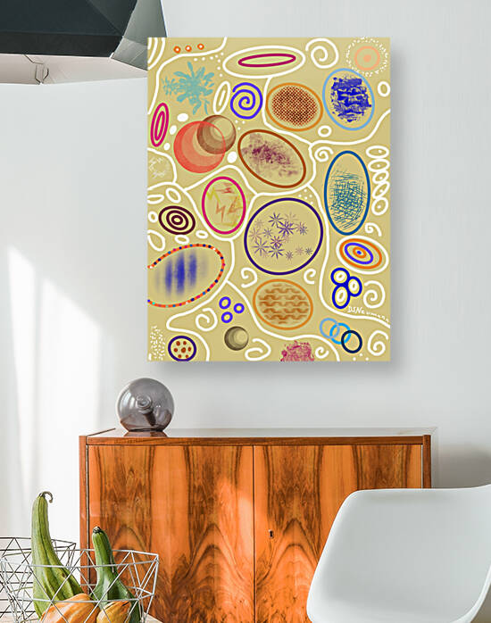 Abstract Circles In Ocre by Dorothea Neumann