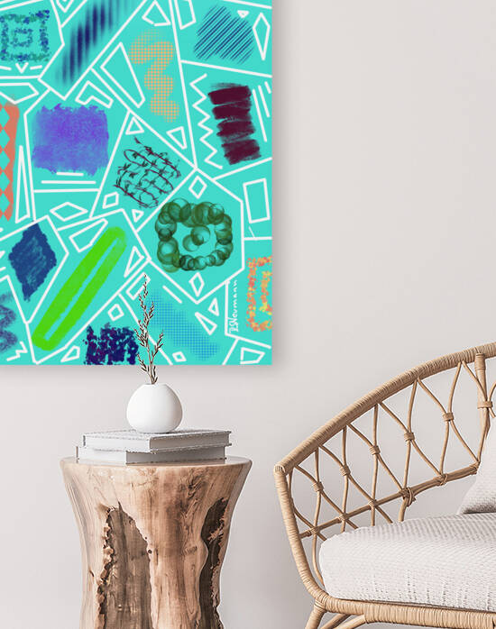 Rectangles In Turquoise by Dorothea Neumann