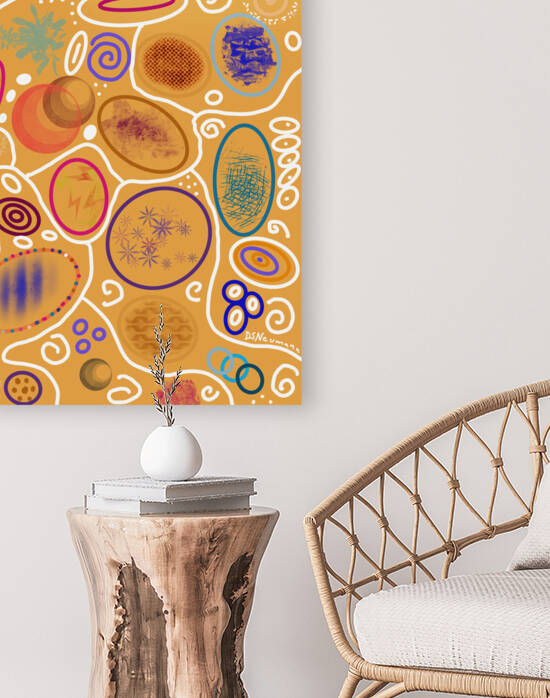 Abstract Circles In Orange by Dorothea Neumann