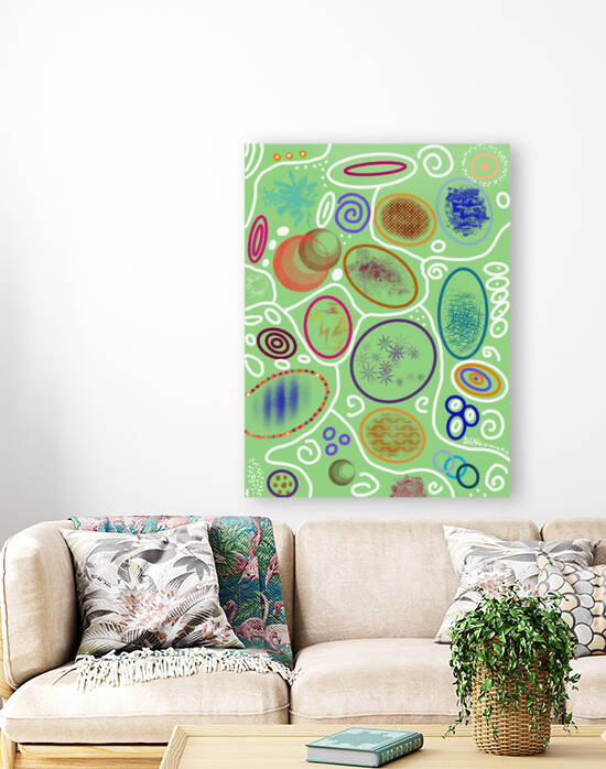 Abstract Circles In Green by Dorothea Neumann