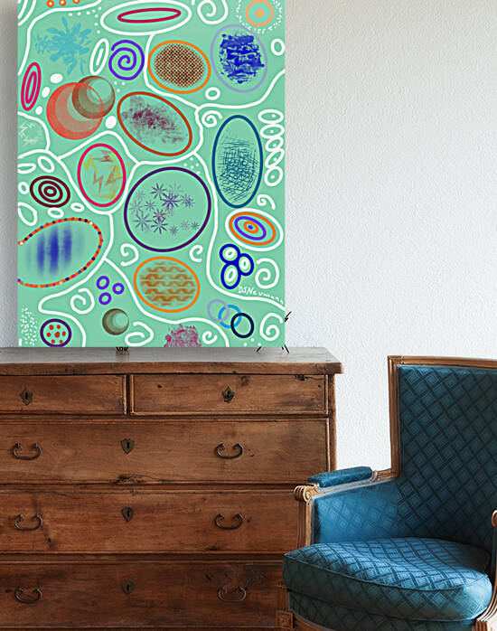 Abstract Circles In Turquoise by Dorothea Neumann