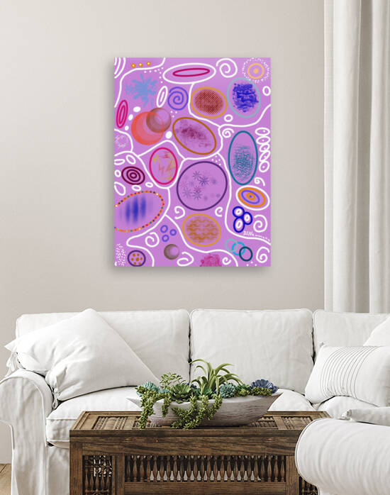 Abstract Circles In Violet by Dorothea Neumann