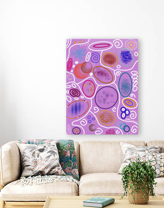 Abstract Circles In Violet by Dorothea Neumann