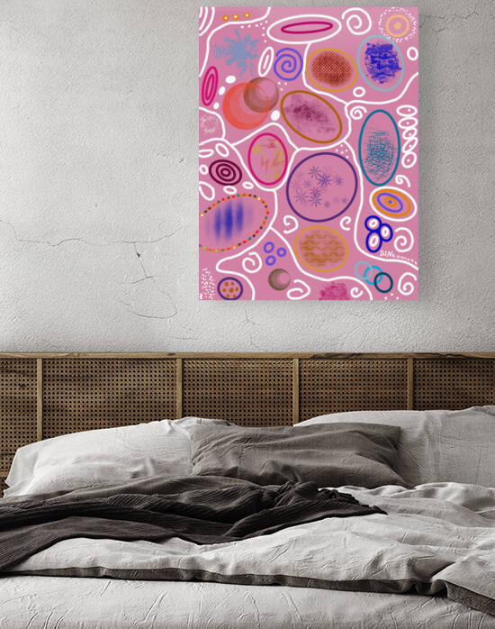 Abstract Circles In Pink by Dorothea Neumann